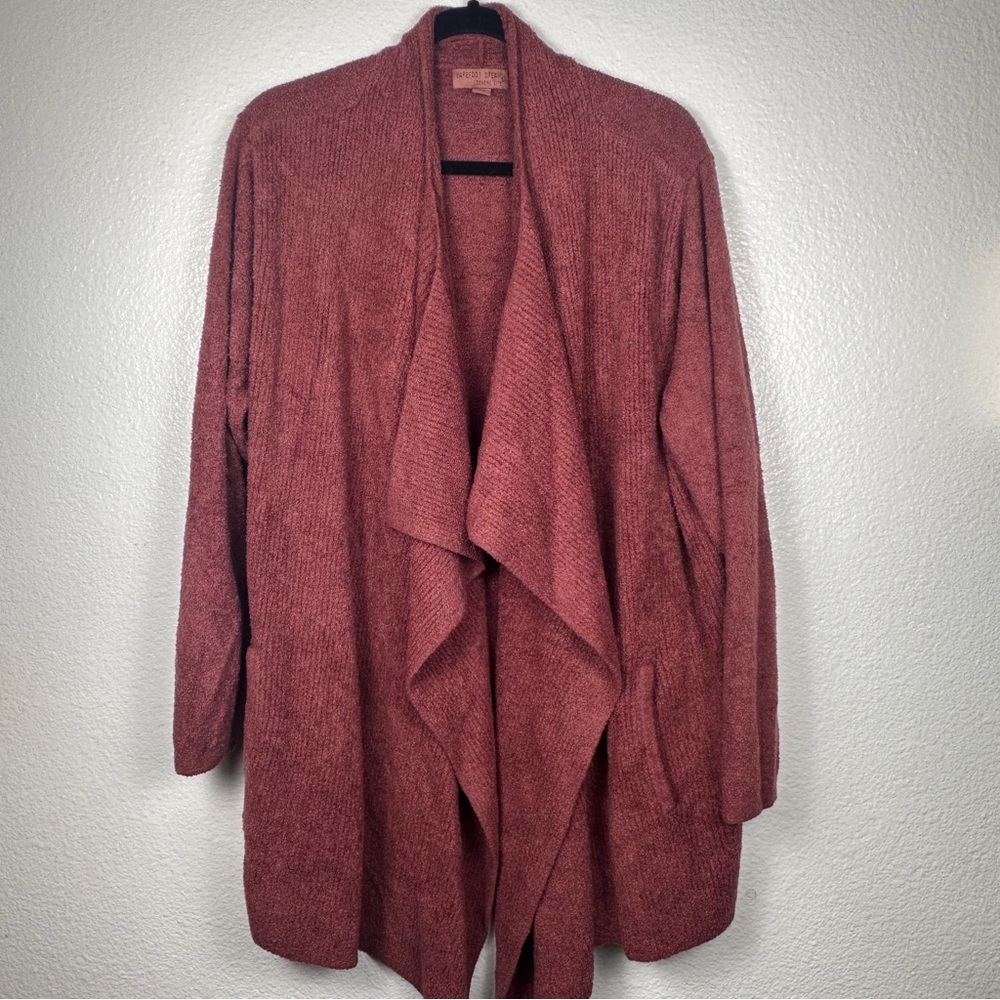 Barefoot Dreams Women's CozyChic Lite
Open Cardigan Sweater Mauve Size 3X